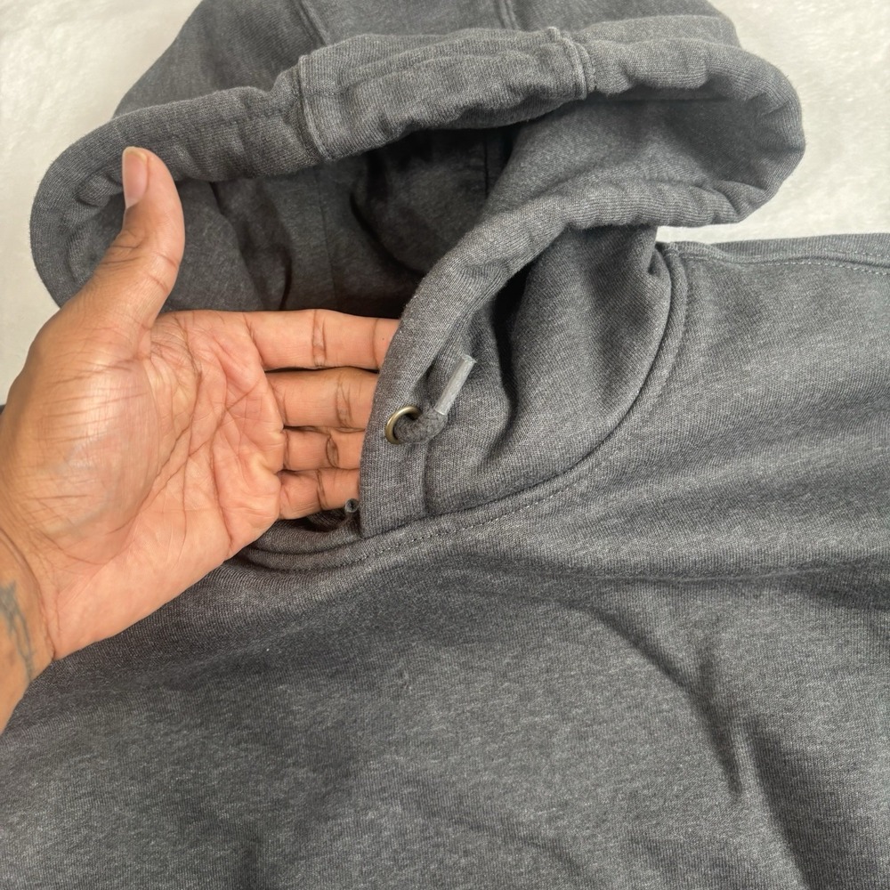 Carhartt Original Fit Grey Rain Defender LS Fleece Hoodie Men's Large Tall - Picture 3 of 10